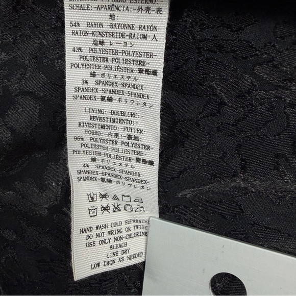 Free People Black Textured Jacquard High Rise Wide Leg Pants Size 12 Whimsigoth - Picture 9 of 10